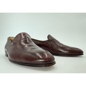Mezlan Mens 7.5 M Brown Leather Loafers Hand Crafted in Spain Dress Shoes